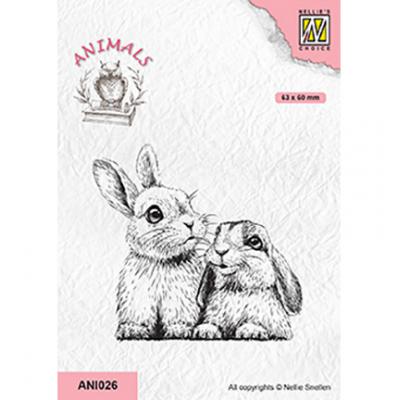 Nellies Choice Clear Stamp - Two Rabbits